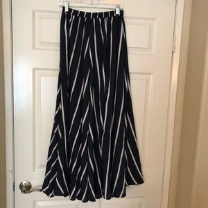 Navy striped maxi skirt
